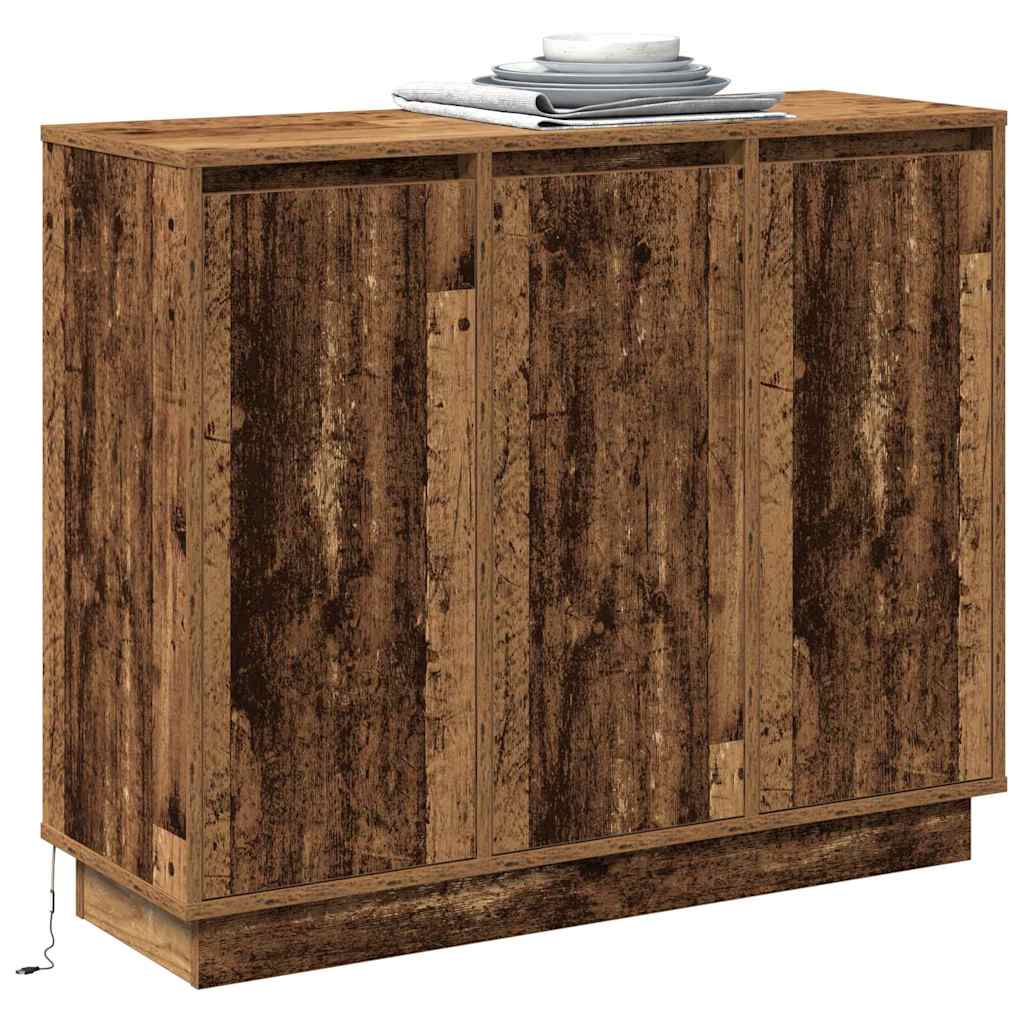 Buffet LED Bois ancien 90 x 32 x 75 cm Bois d'ingénierie - XIOS