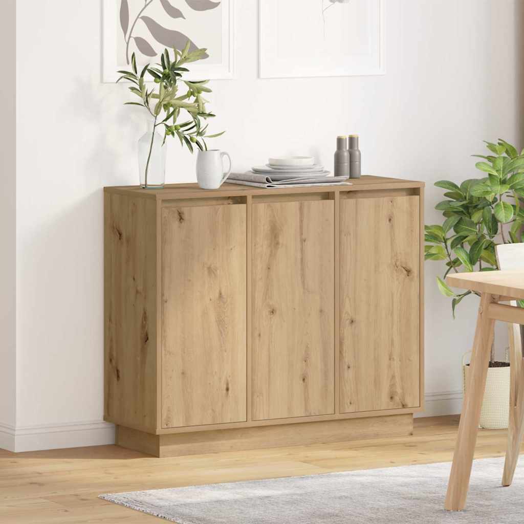 Buffet LED Chêne artisanal 90 x 32 x 75 cm Bois d'ingénierie - XIOS