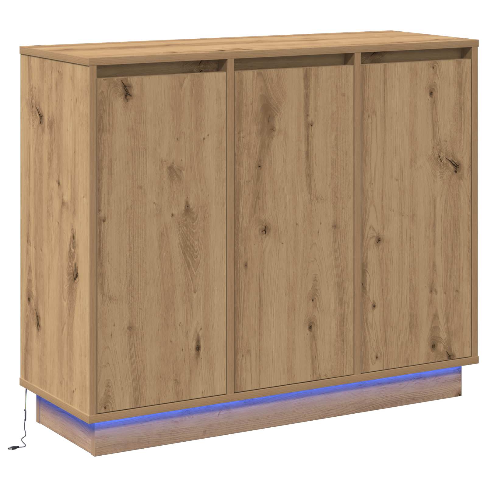 Buffet LED Chêne artisanal 90 x 32 x 75 cm Bois d'ingénierie - XIOS