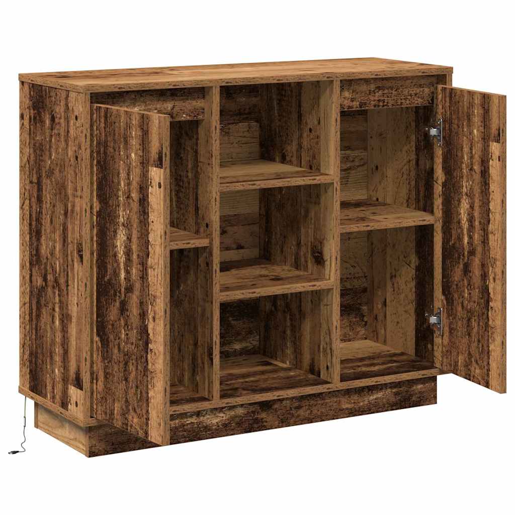 Buffet LED Bois ancien 90 x 32 x 75 cm Bois d'ingénierie - XIOS