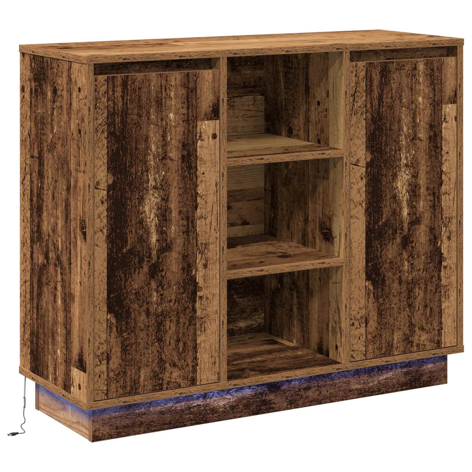 Buffet LED Bois ancien 90 x 32 x 75 cm Bois d'ingénierie - XIOS
