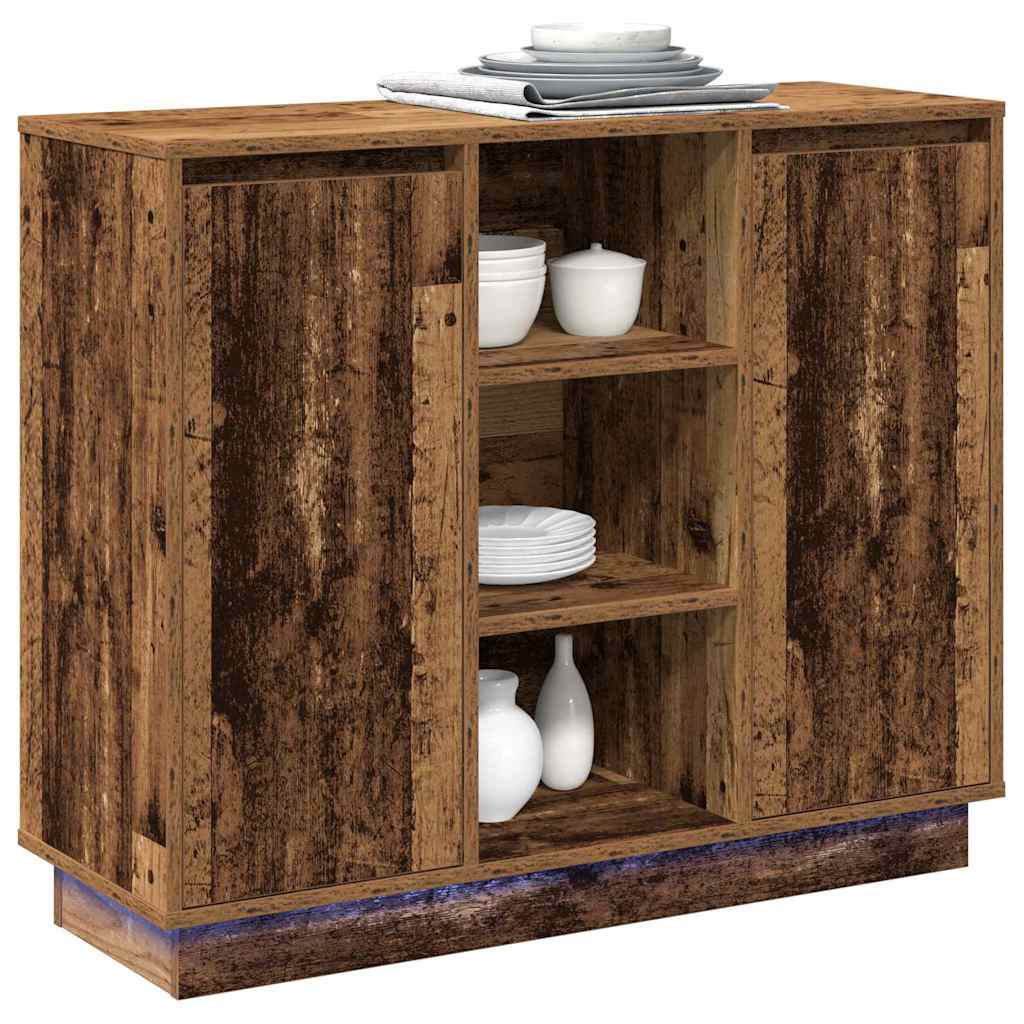 Buffet LED Bois ancien 90 x 32 x 75 cm Bois d'ingénierie - XIOS