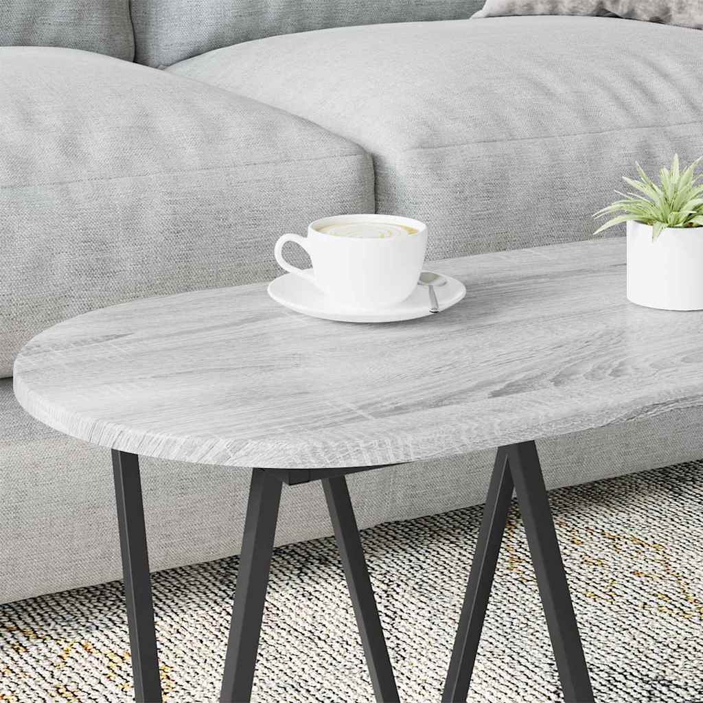 Table Basse Gris 80 x 40 x 40.5 cm Bois d'ingénierie et métal - XIOS