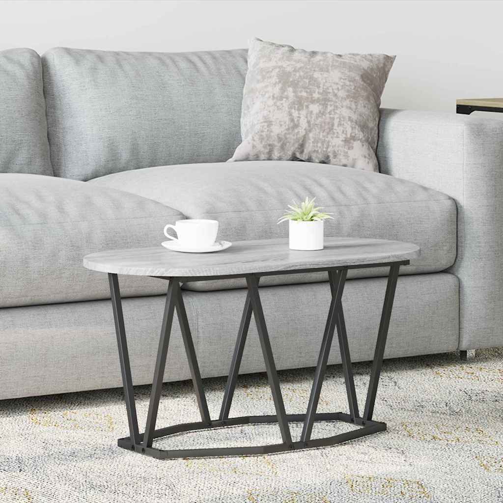Table Basse Gris 80 x 40 x 40.5 cm Bois d'ingénierie et métal - XIOS