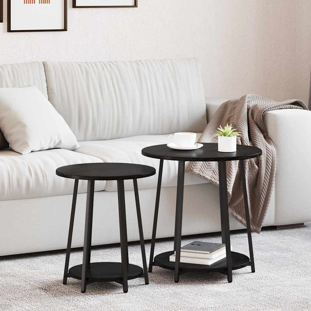 Ensemble de tables d'appoint 2 pcs Chêne noir 50 x 50 x 51 cm - XIOS