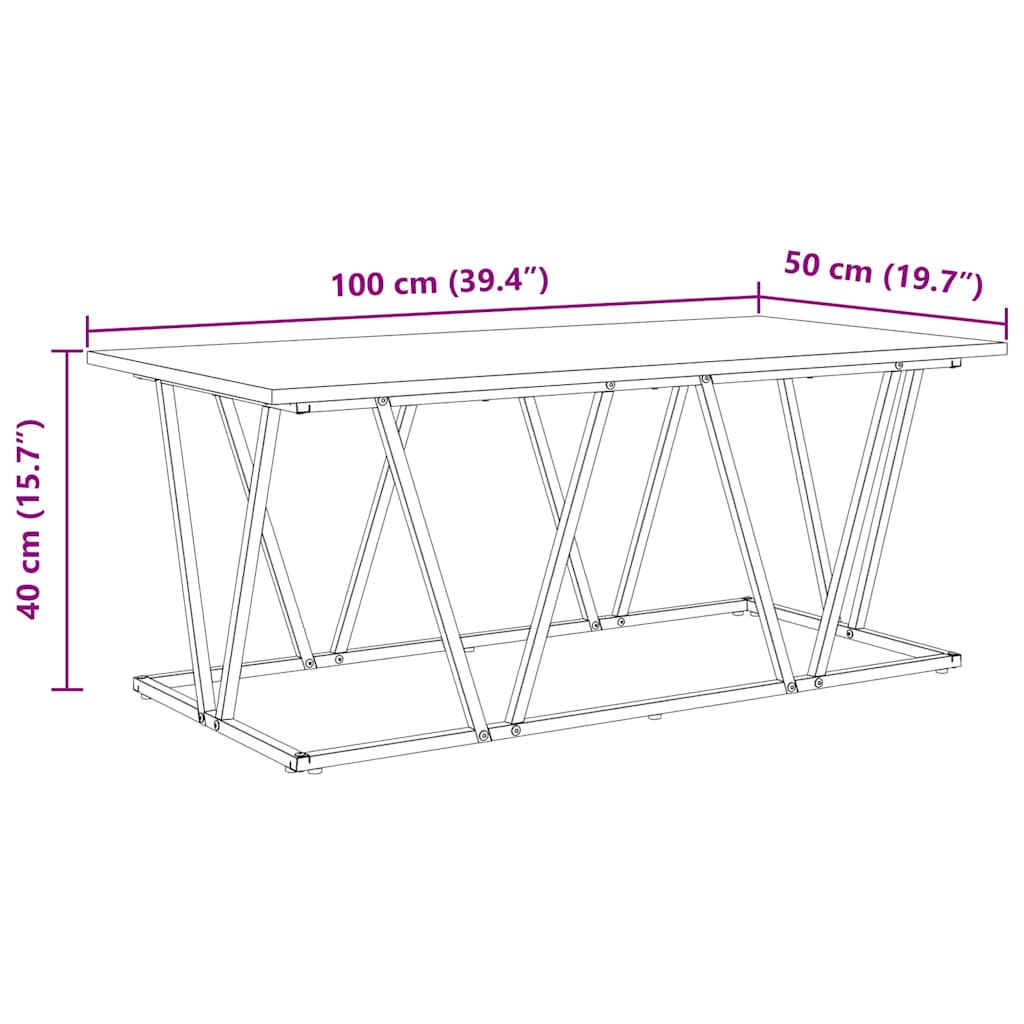 Table basse chêne artisanal 100 x 50 x 40 cm - XIOS