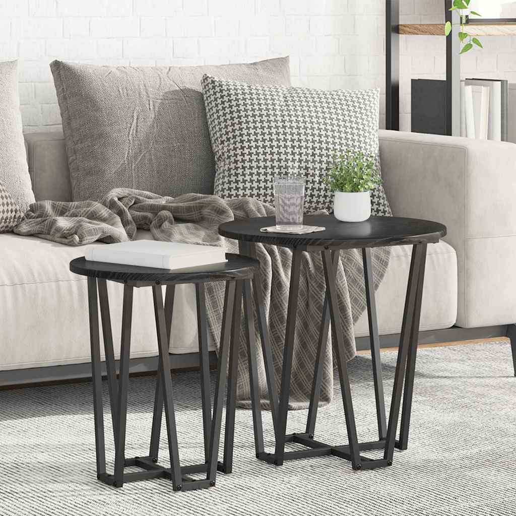 Ensemble de tables d'appoint 2 pcs Chêne noir 50 x 50 x 50.5 cm - XIOS