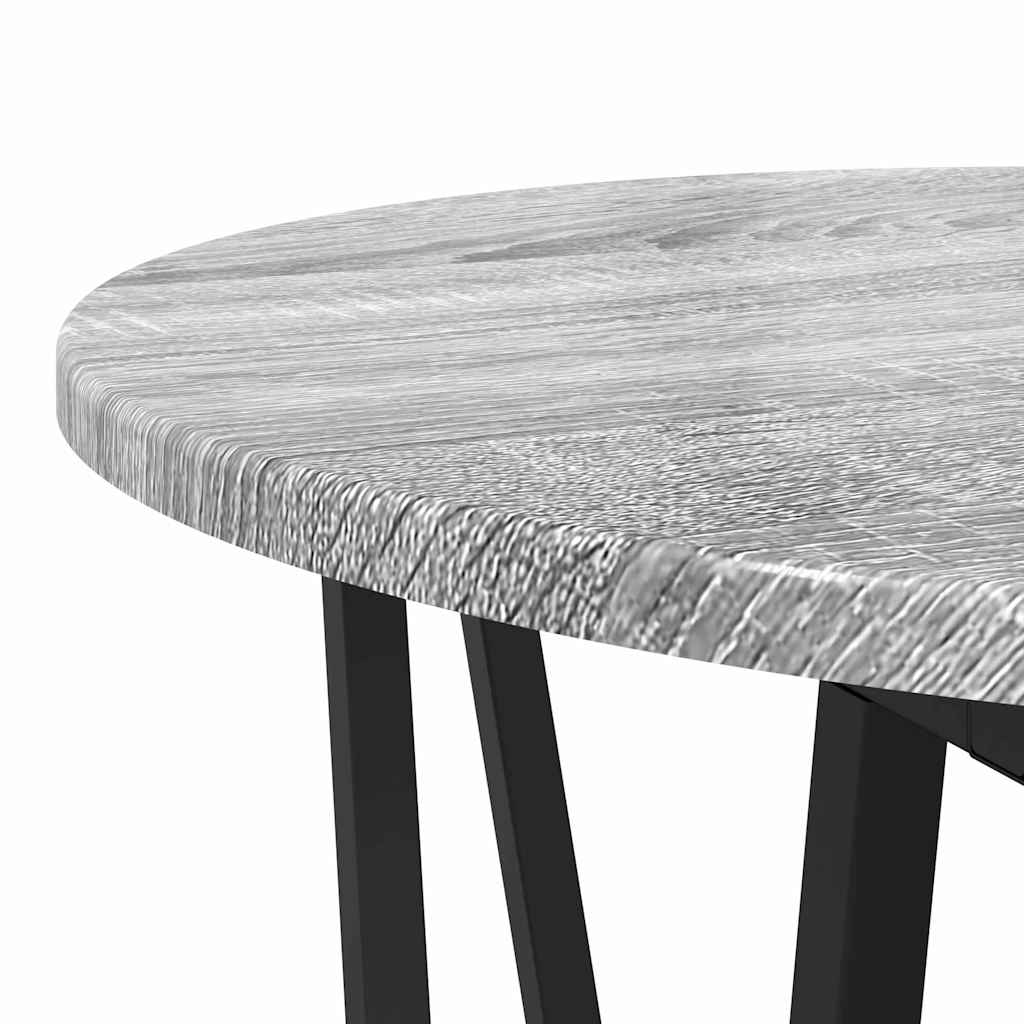 Ensemble de tables d'appoint 2 pcs Gris sonoma et Noir - XIOS