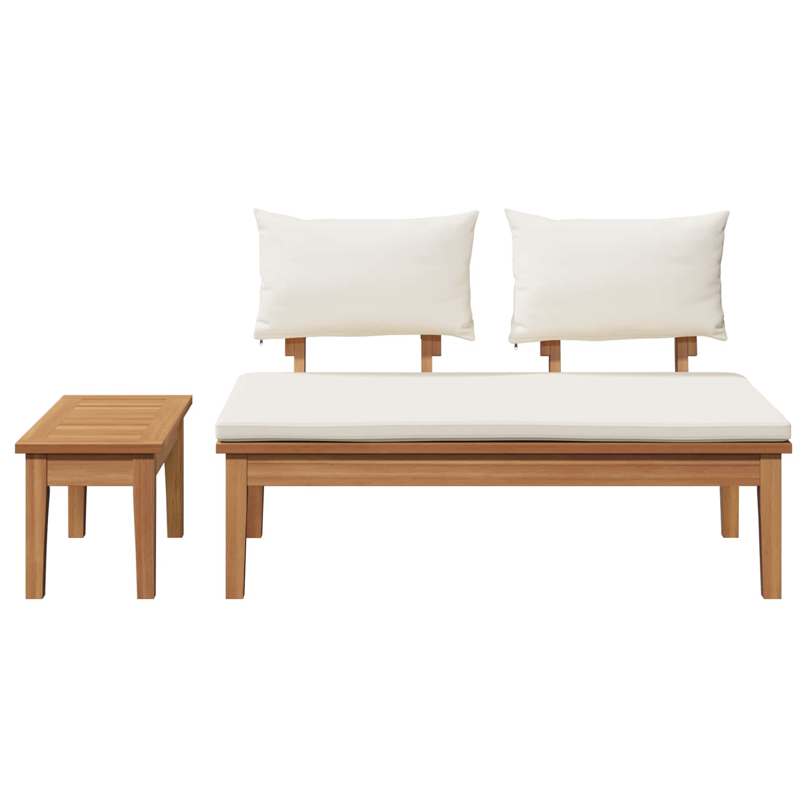 Ensemble banc et table de jardin 2 pcs Crème et marron - XIOS