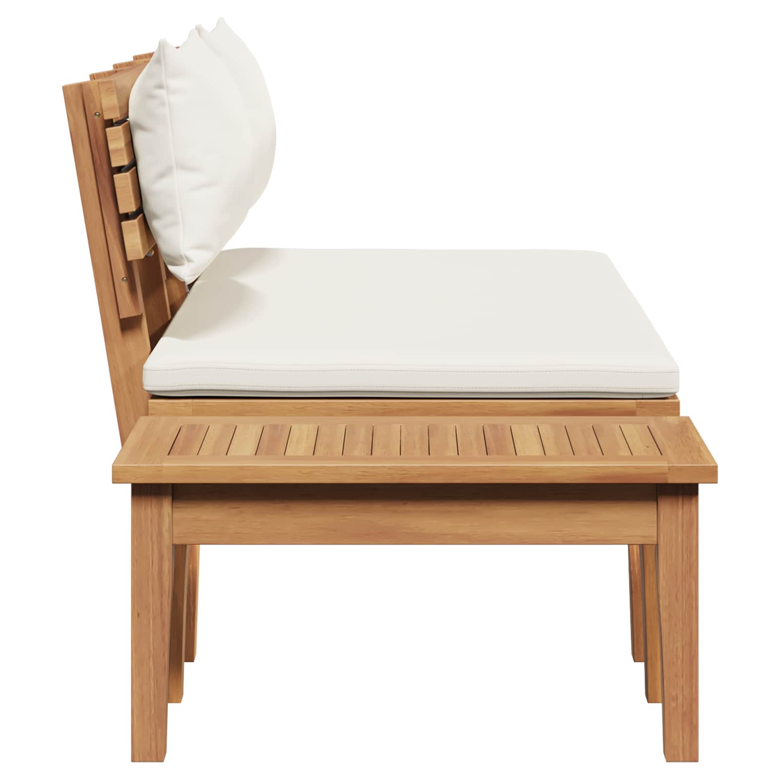 Ensemble banc et table de jardin 2 pcs Crème et marron - XIOS