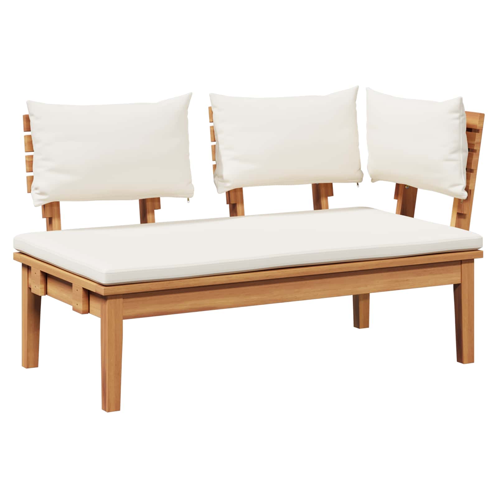 Ensemble banc et table de jardin 2 pcs Crème et marron - XIOS