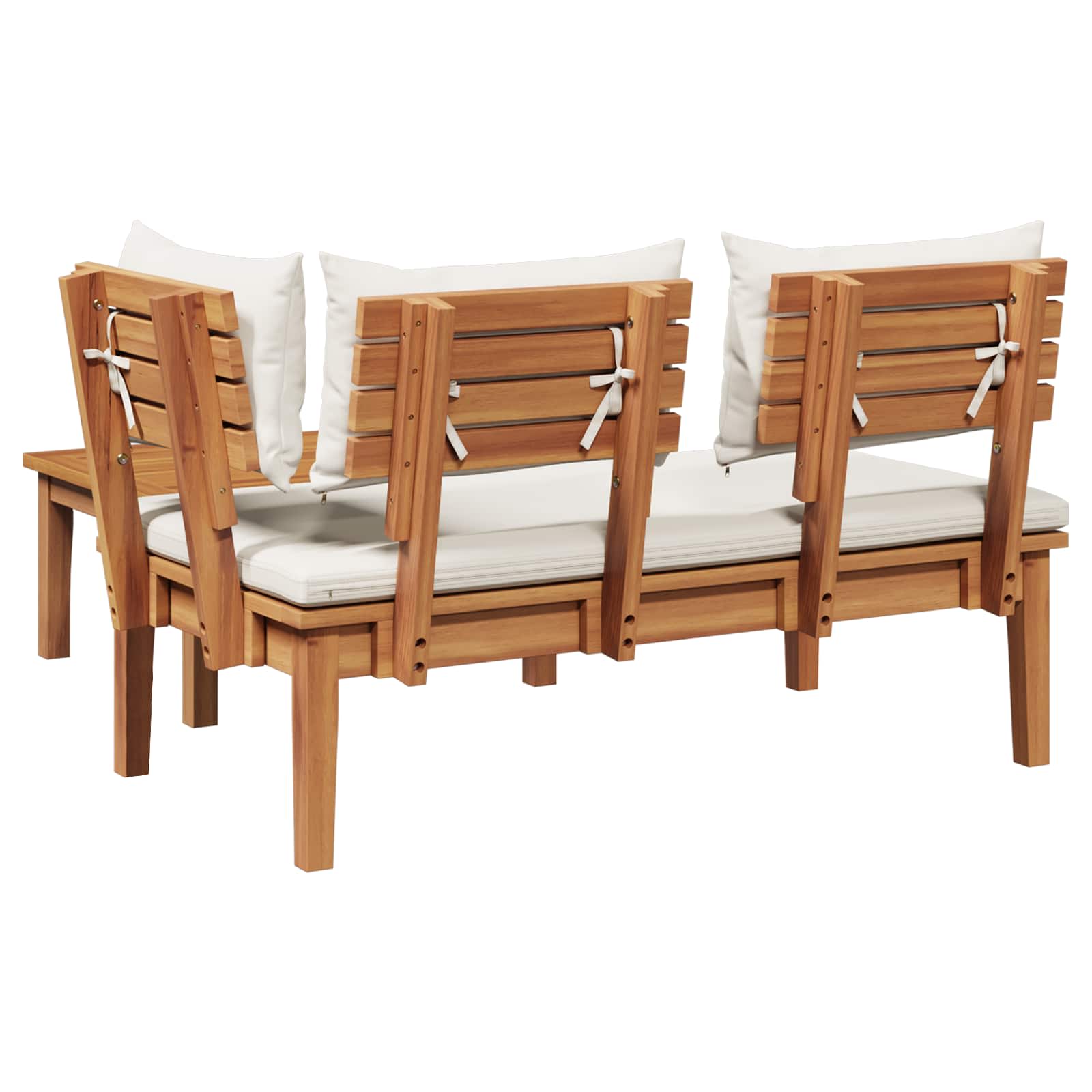 Ensemble banc et table de jardin 2 pcs Crème et marron - XIOS