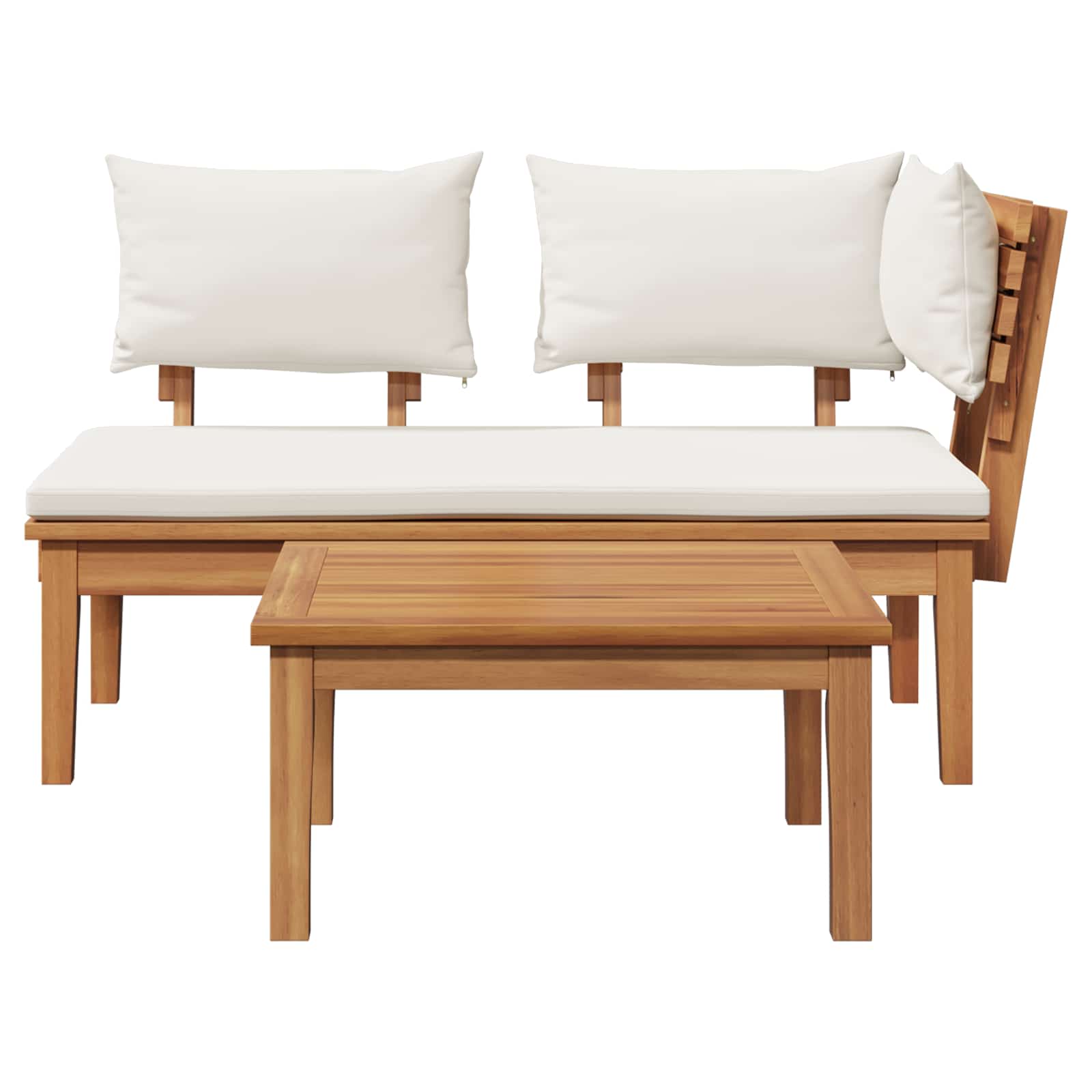 Ensemble banc et table de jardin 2 pcs Crème et marron - XIOS