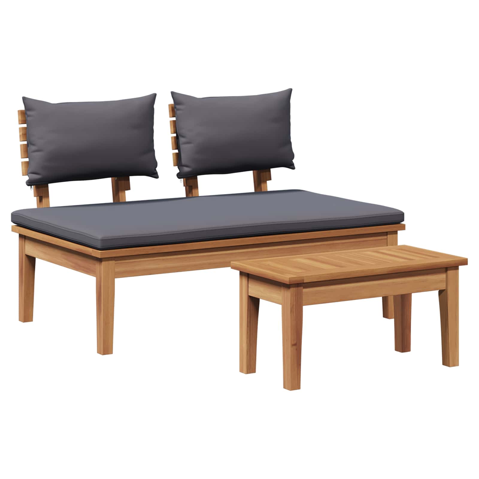 Ensemble banc et table de jardin 2 pcs Gris et marron - XIOS