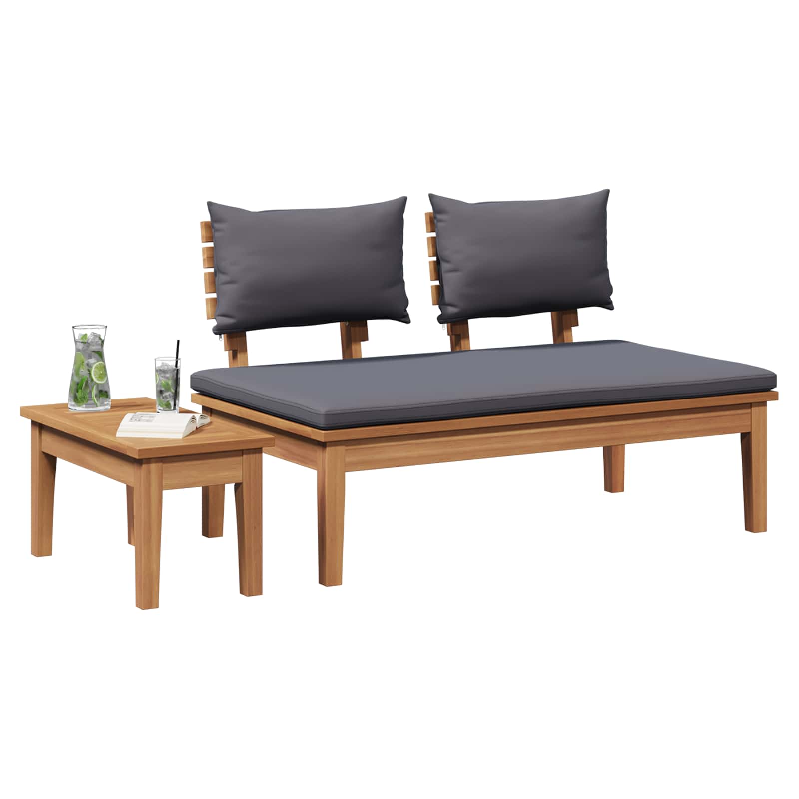 Ensemble banc et table de jardin 2 pcs Gris et marron - XIOS