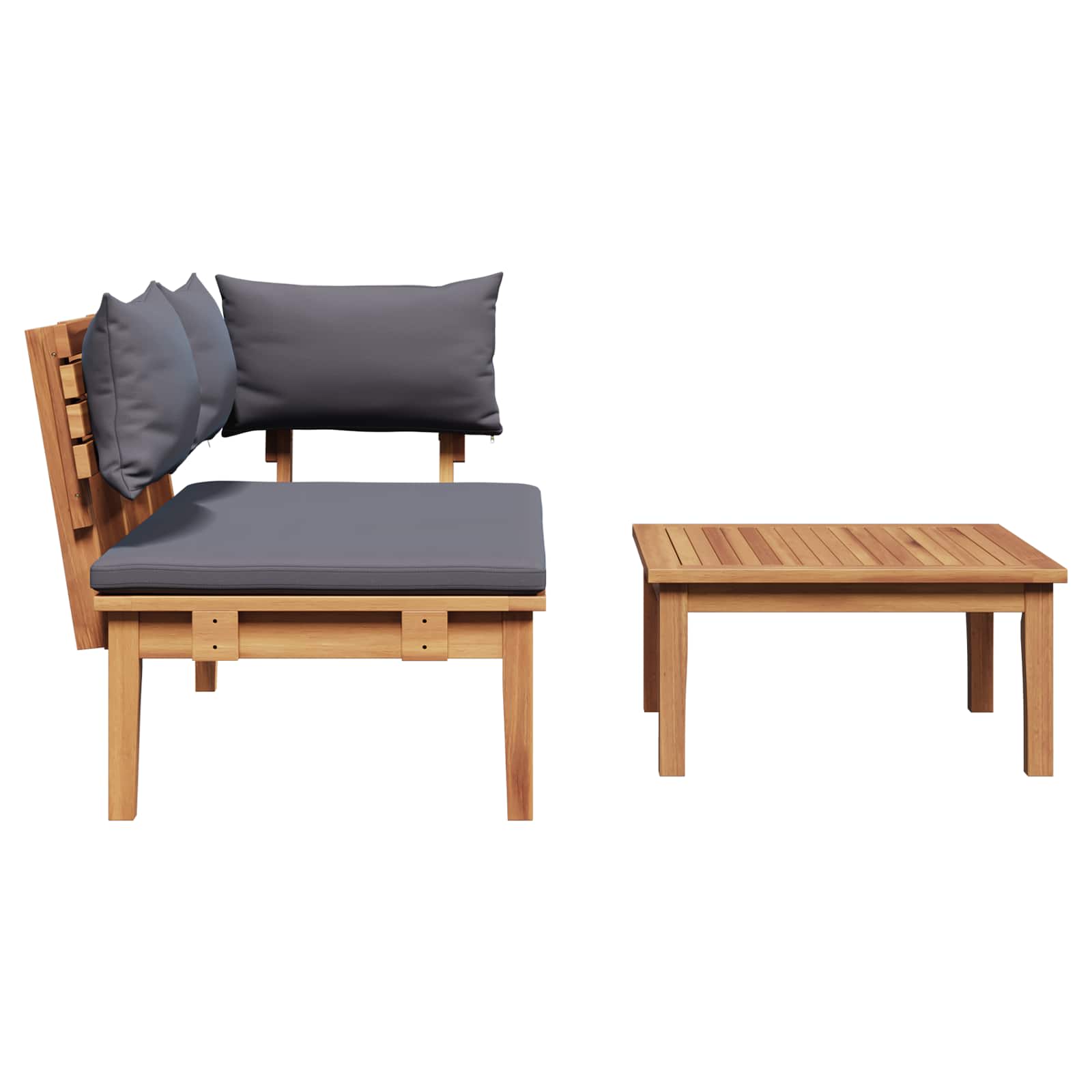 Ensemble banc et table de jardin 2 pcs Gris et marron - XIOS