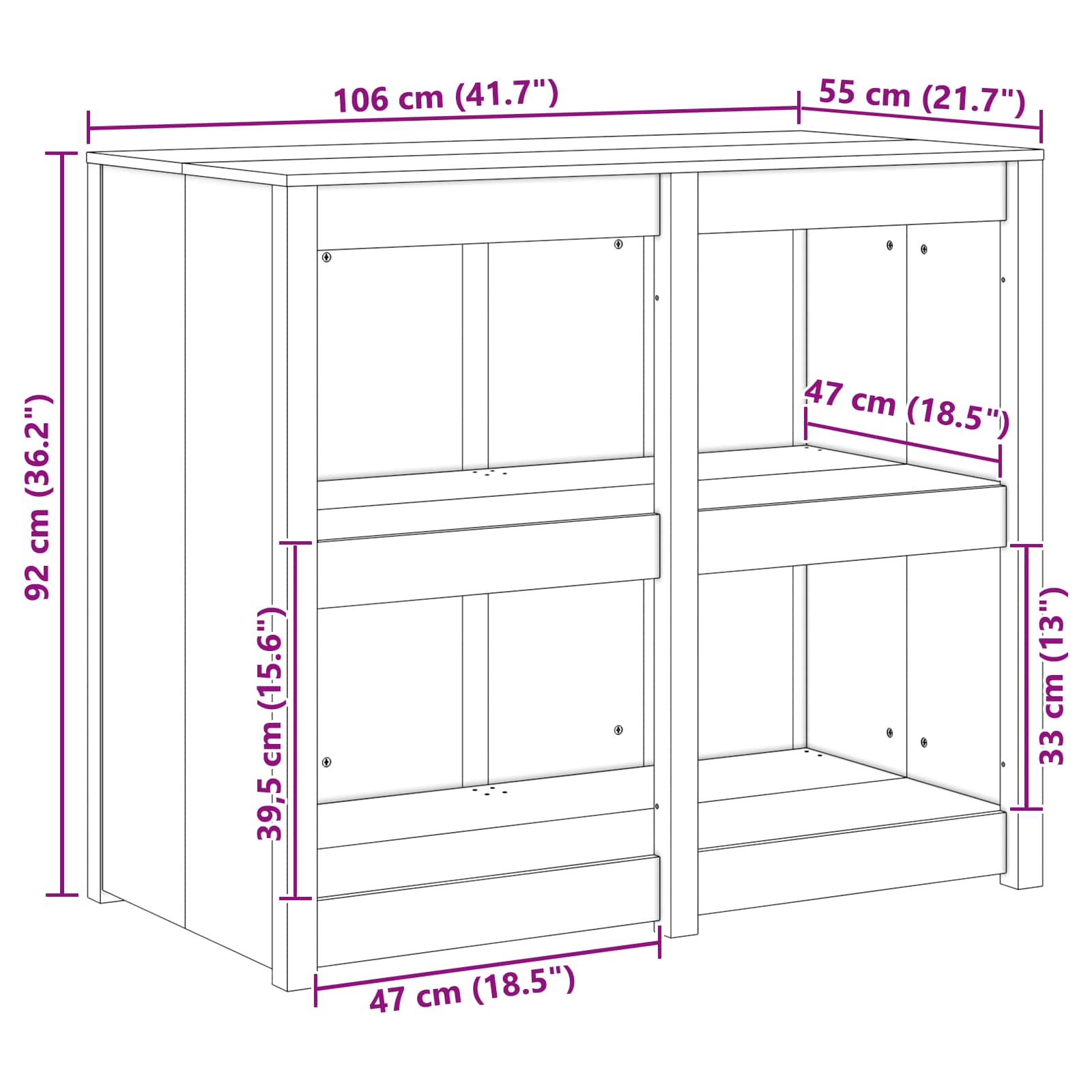 Armoire de cuisine MEPPEL Bois Douglas 106 x 55 x 92 cm