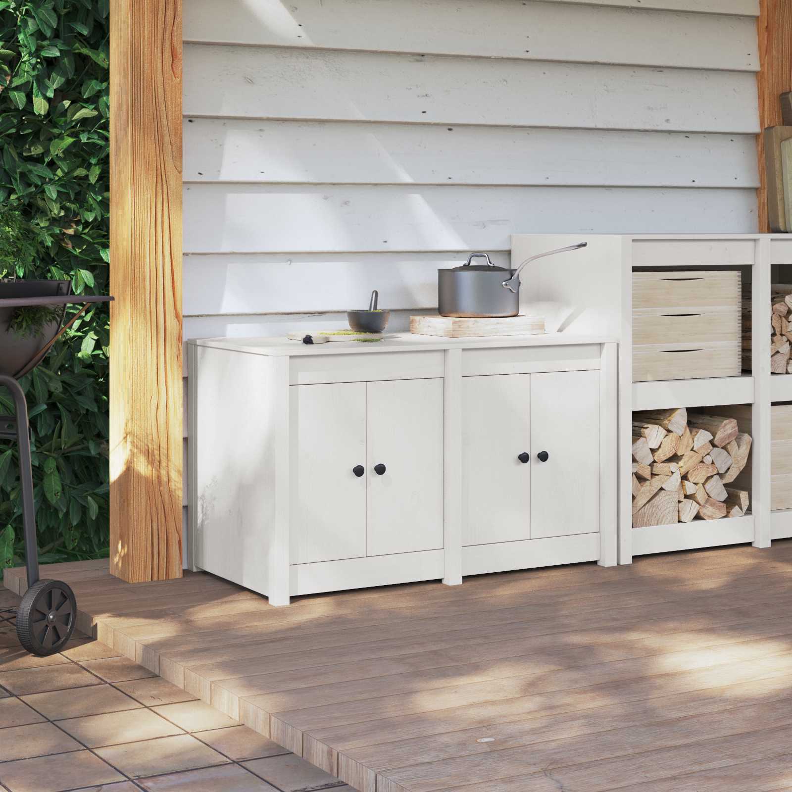 Armoire de cuisine avec étagère MEPPEL Blanc 106 x 55 x 64 cm