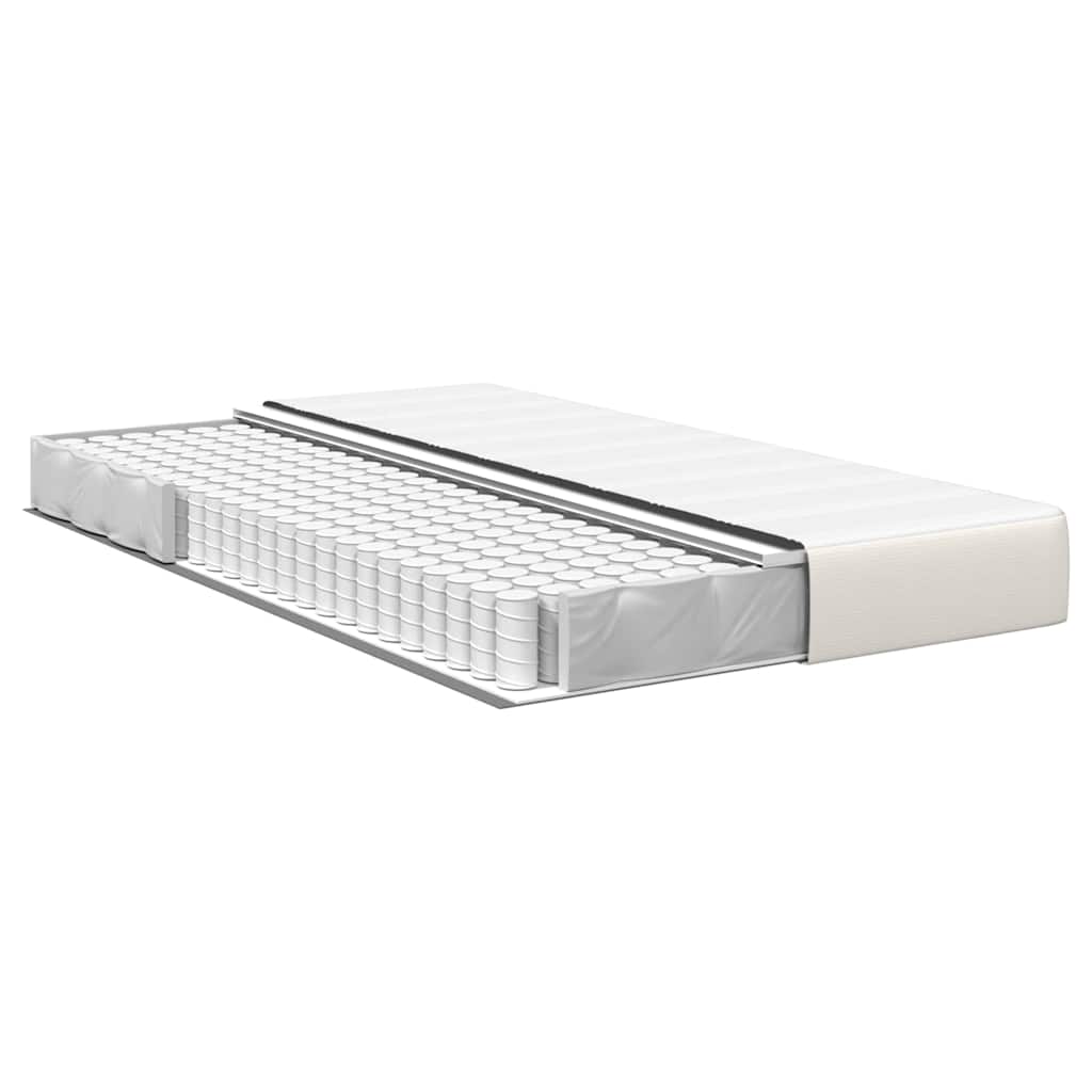 Matelas de Lit avec matelas Crème 120 x 190 cm tissu - XIOS