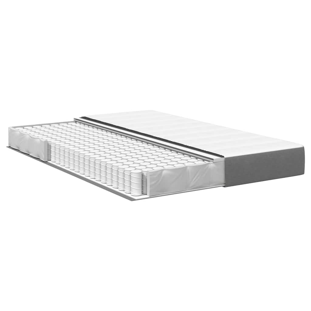 Matelas de Lit avec matelas Gris clair 140 x 200 cm tissu - XIOS