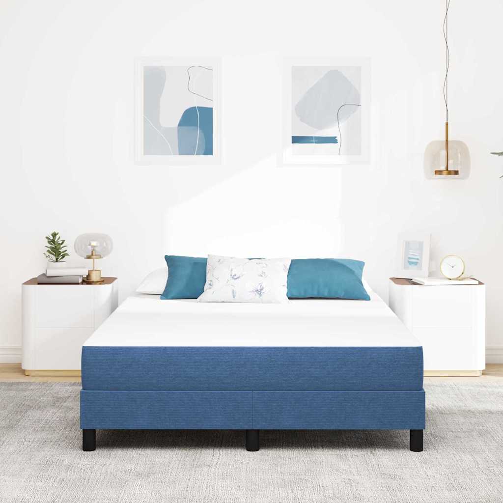 Matelas de Lit avec matelas Bleu 160 x 200 cm tissu - XIOS
