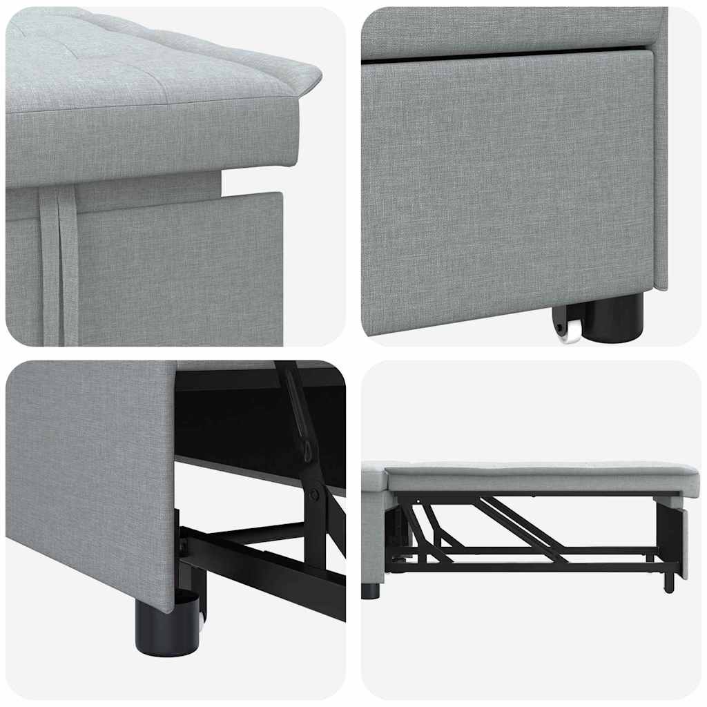 Canapé-Lit Gris clair 194 x 67 x 37 cm tissu - XIOS