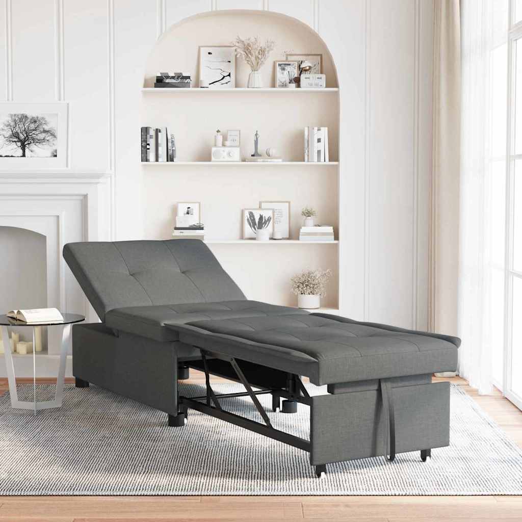 Canapé-Lit Gris foncé 194 x 67 x 37 cm tissu - XIOS