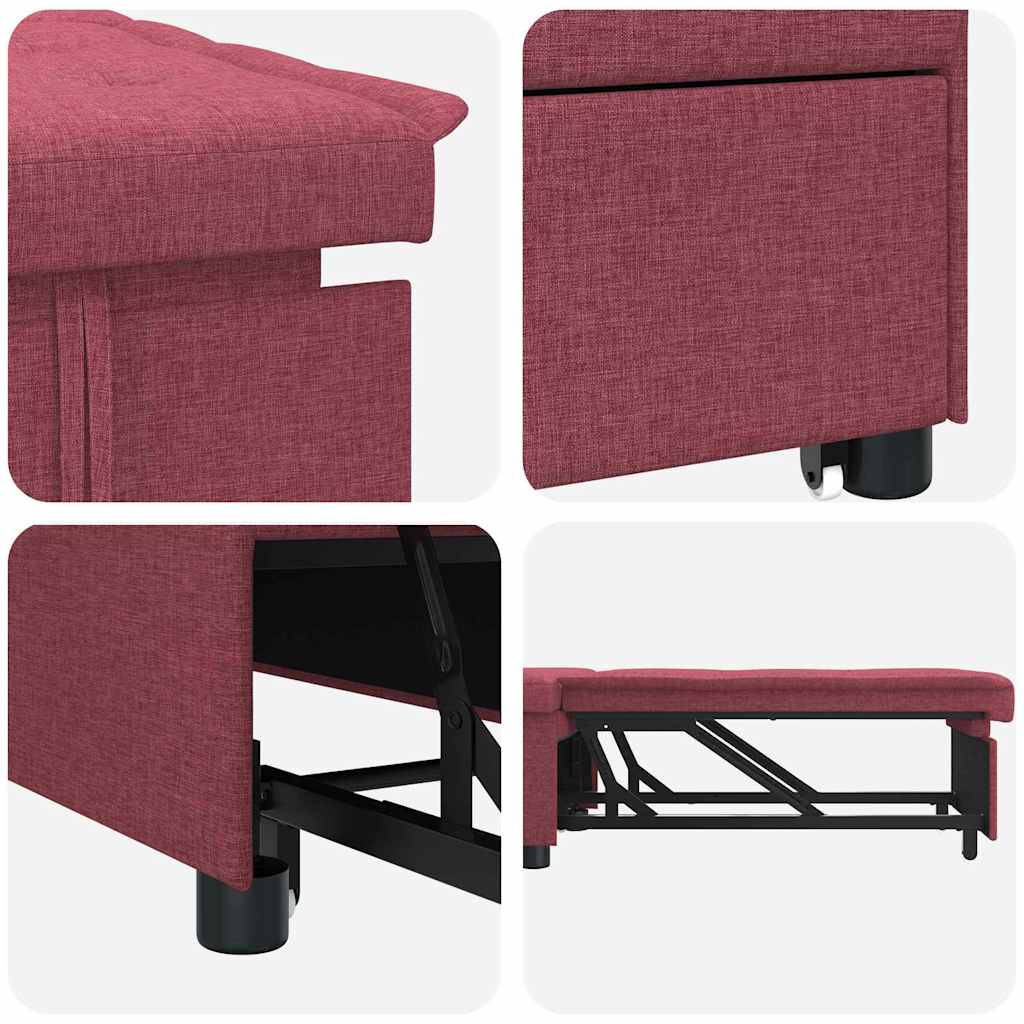 Canapé-Lit Rouge 194 x 67 x 37 cm tissu - XIOS