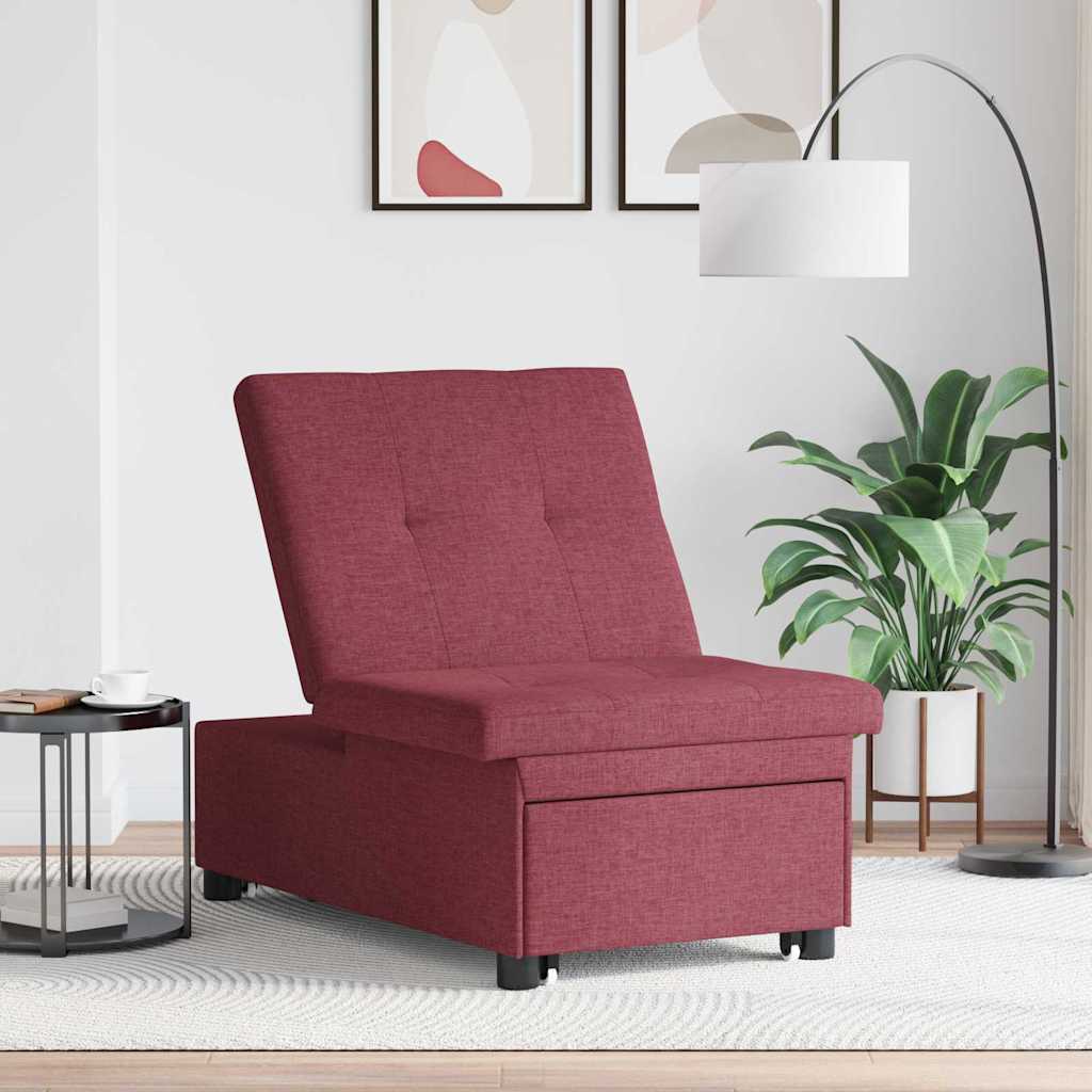 Canapé-Lit Rouge 194 x 67 x 37 cm tissu - XIOS