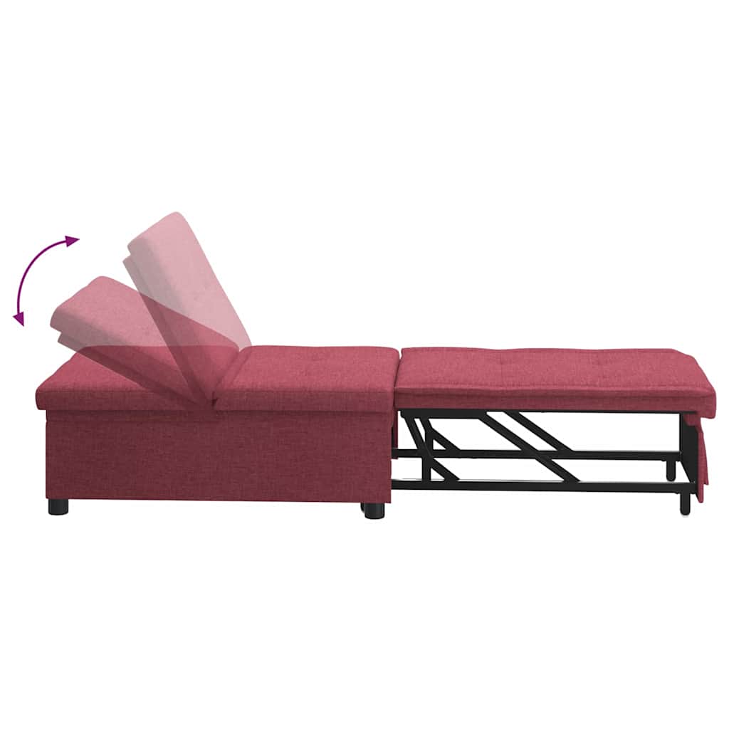 Canapé-Lit Rouge 194 x 67 x 37 cm tissu - XIOS