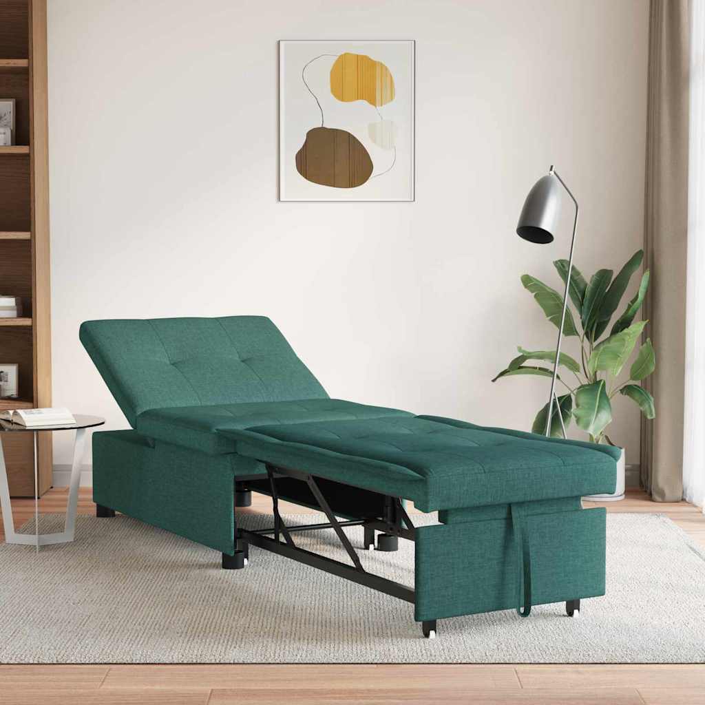 Canapé-Lit Vert foncé 194 x 67 x 37 cm tissu - XIOS