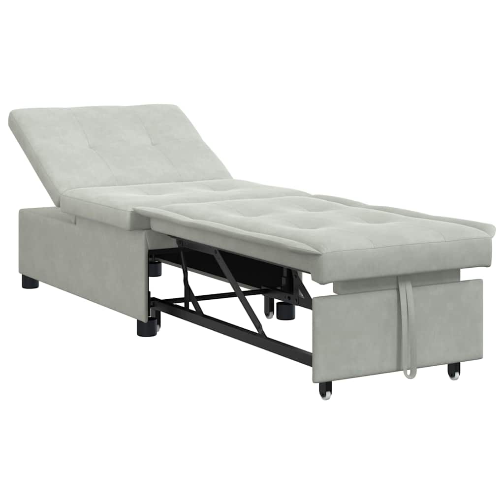Canapé-lit Gris clair 67 x 194 x 38 cm Velours - XIOS