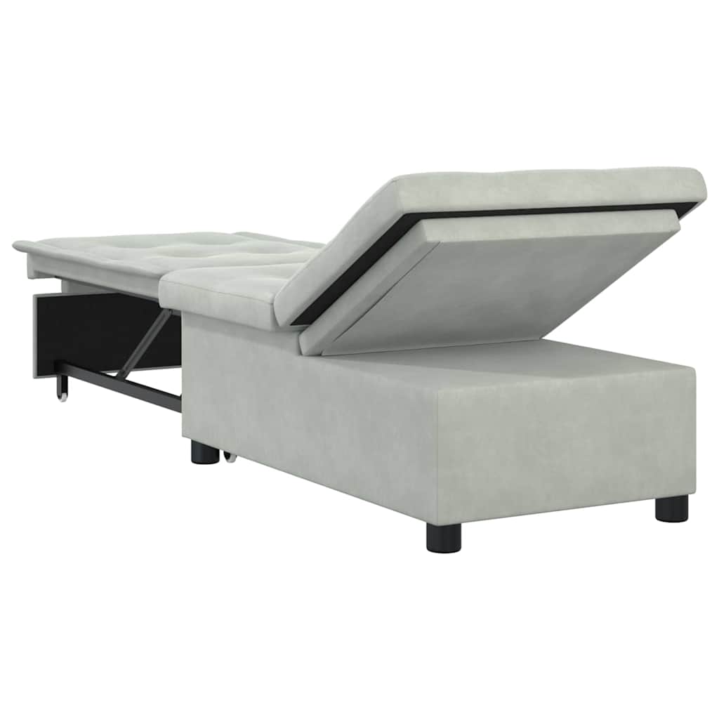 Canapé-lit Gris clair 67 x 194 x 38 cm Velours - XIOS