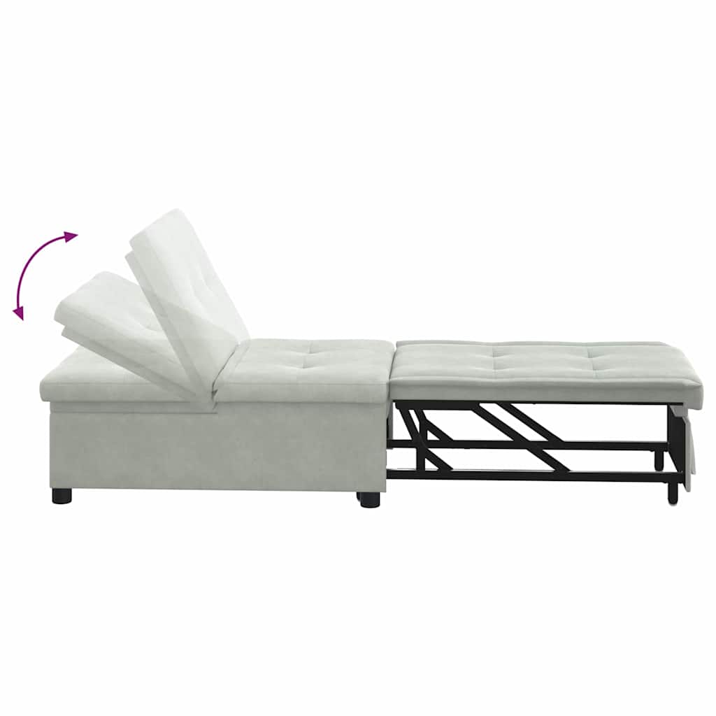 Canapé-lit Gris clair 67 x 194 x 38 cm Velours - XIOS