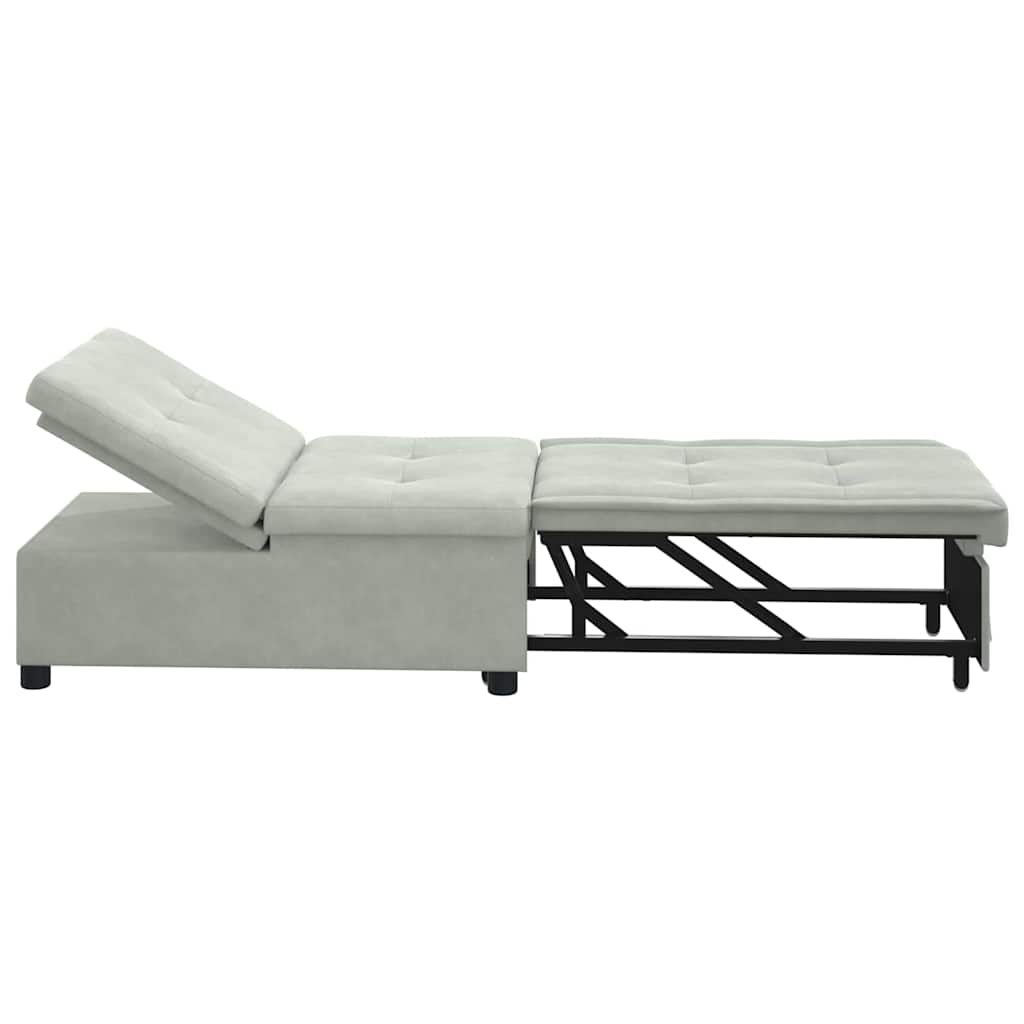 Canapé-lit Gris clair 67 x 194 x 38 cm Velours - XIOS