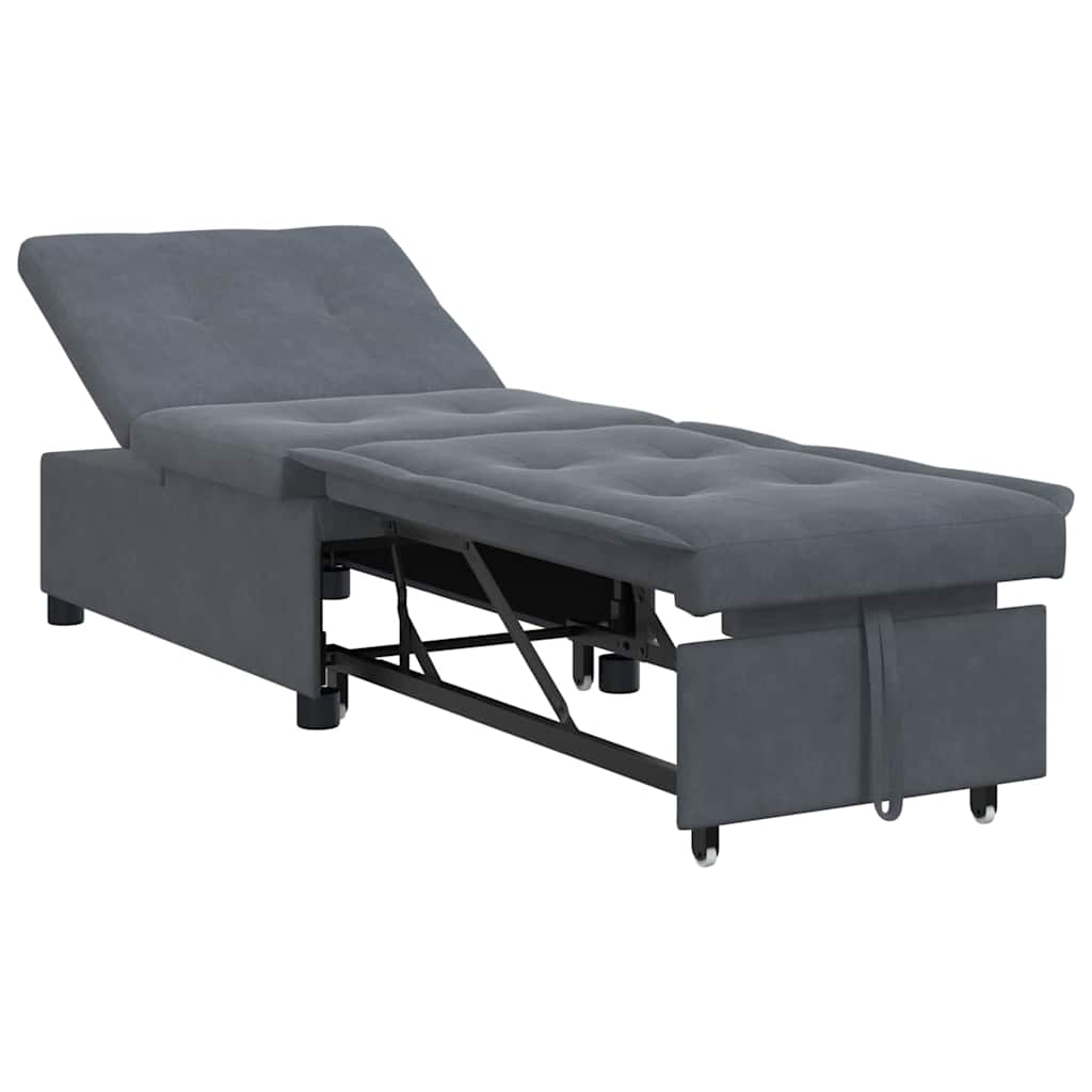 Canapé-lit Gris foncé 67 x 194 x 38 cm Velours - XIOS