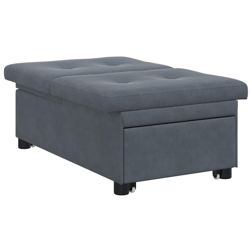 Canapé-lit Gris foncé 67 x 194 x 38 cm Velours - XIOS