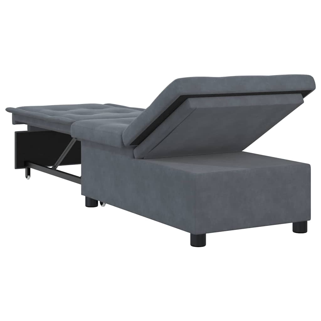 Canapé-lit Gris foncé 67 x 194 x 38 cm Velours - XIOS