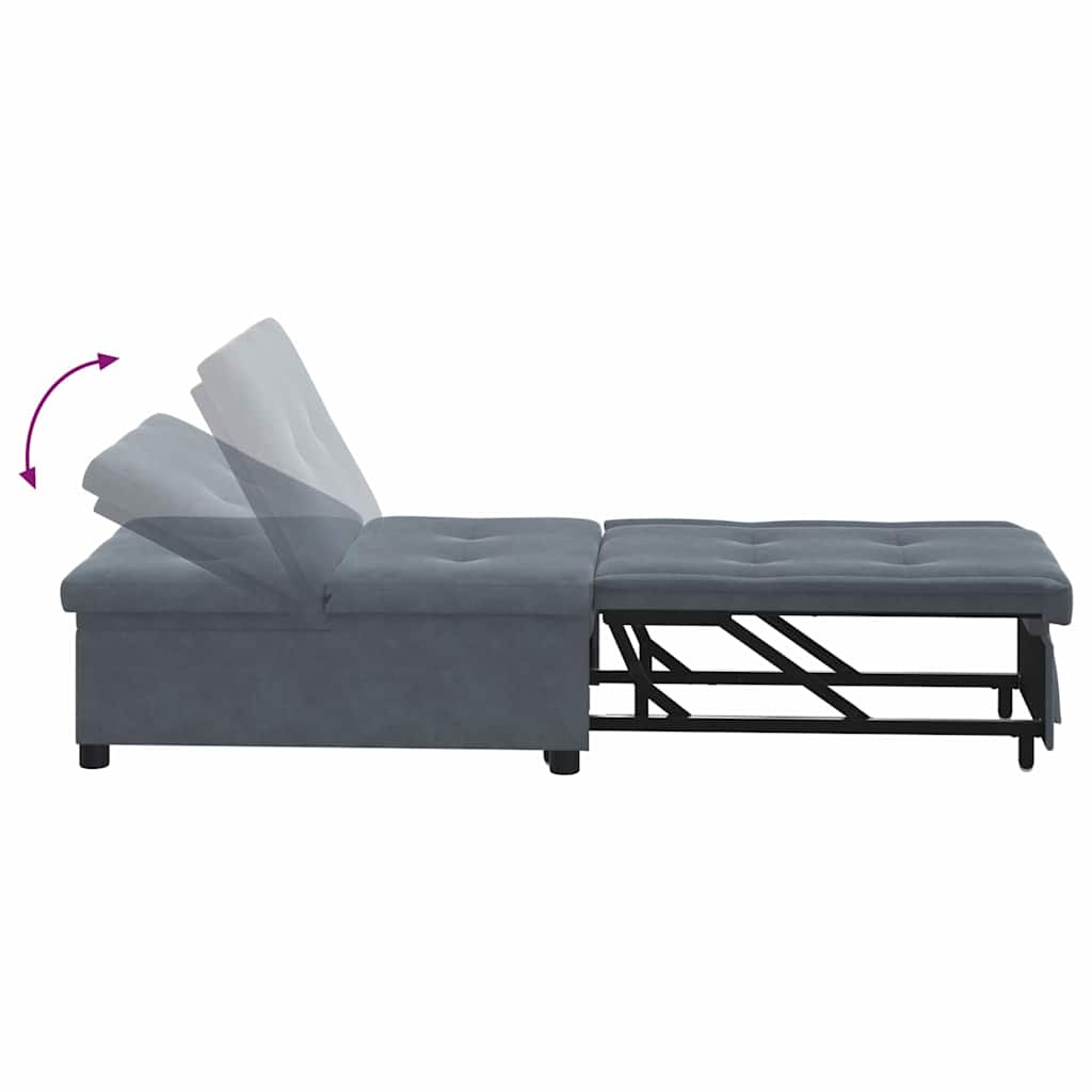 Canapé-lit Gris foncé 67 x 194 x 38 cm Velours - XIOS