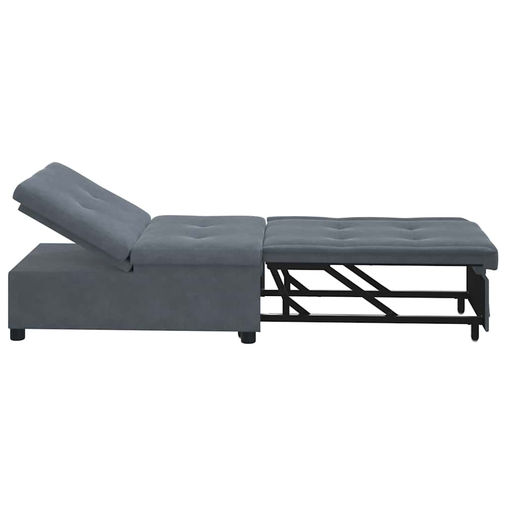 Canapé-lit Gris foncé 67 x 194 x 38 cm Velours - XIOS