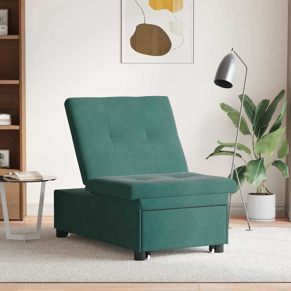 Canapé-lit Vert foncé 67 x 194 x 38 cm Velours - XIOS