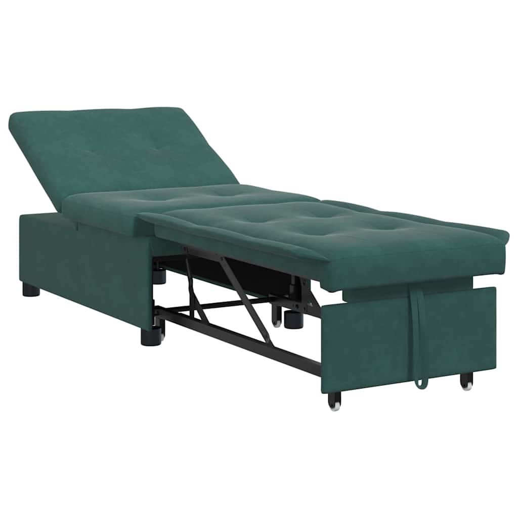 Canapé-lit Vert foncé 67 x 194 x 38 cm Velours - XIOS