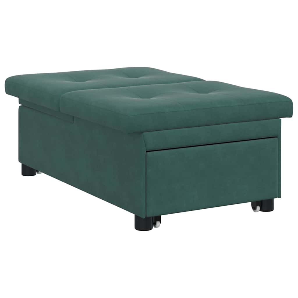 Canapé-lit Vert foncé 67 x 194 x 38 cm Velours - XIOS