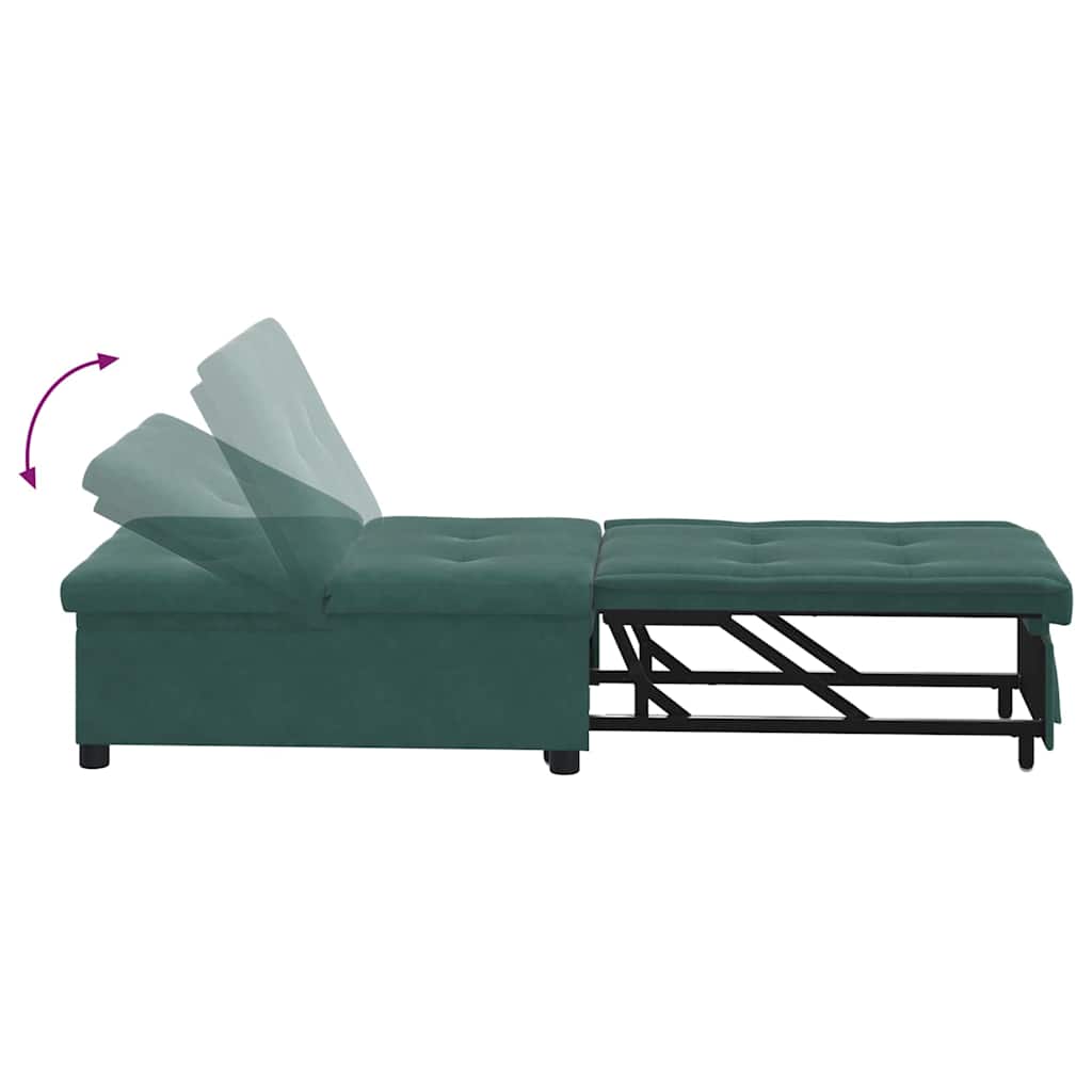 Canapé-lit Vert foncé 67 x 194 x 38 cm Velours - XIOS