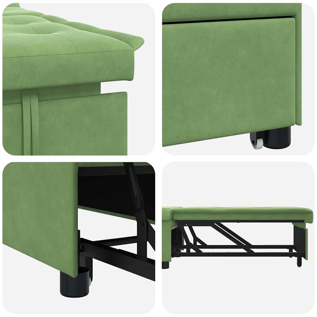 Canapé-lit Vert clair 67 x 194 x 38 cm Velours - XIOS