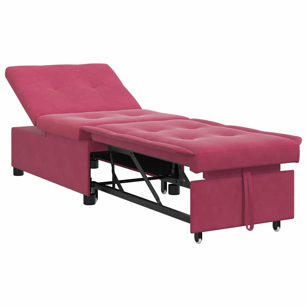 Canapé-lit Rouge bordeaux 67 x 194 x 38 cm Velours - XIOS