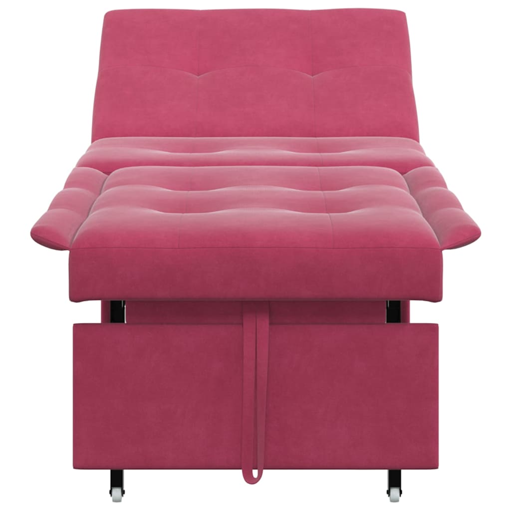Canapé-lit Rouge bordeaux 67 x 194 x 38 cm Velours - XIOS