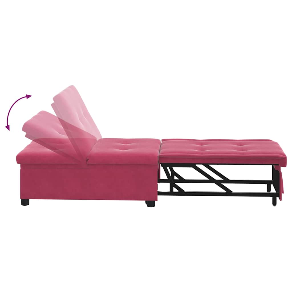 Canapé-lit Rouge bordeaux 67 x 194 x 38 cm Velours - XIOS