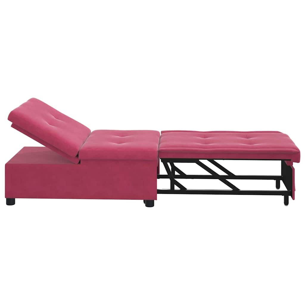 Canapé-lit Rouge bordeaux 67 x 194 x 38 cm Velours - XIOS