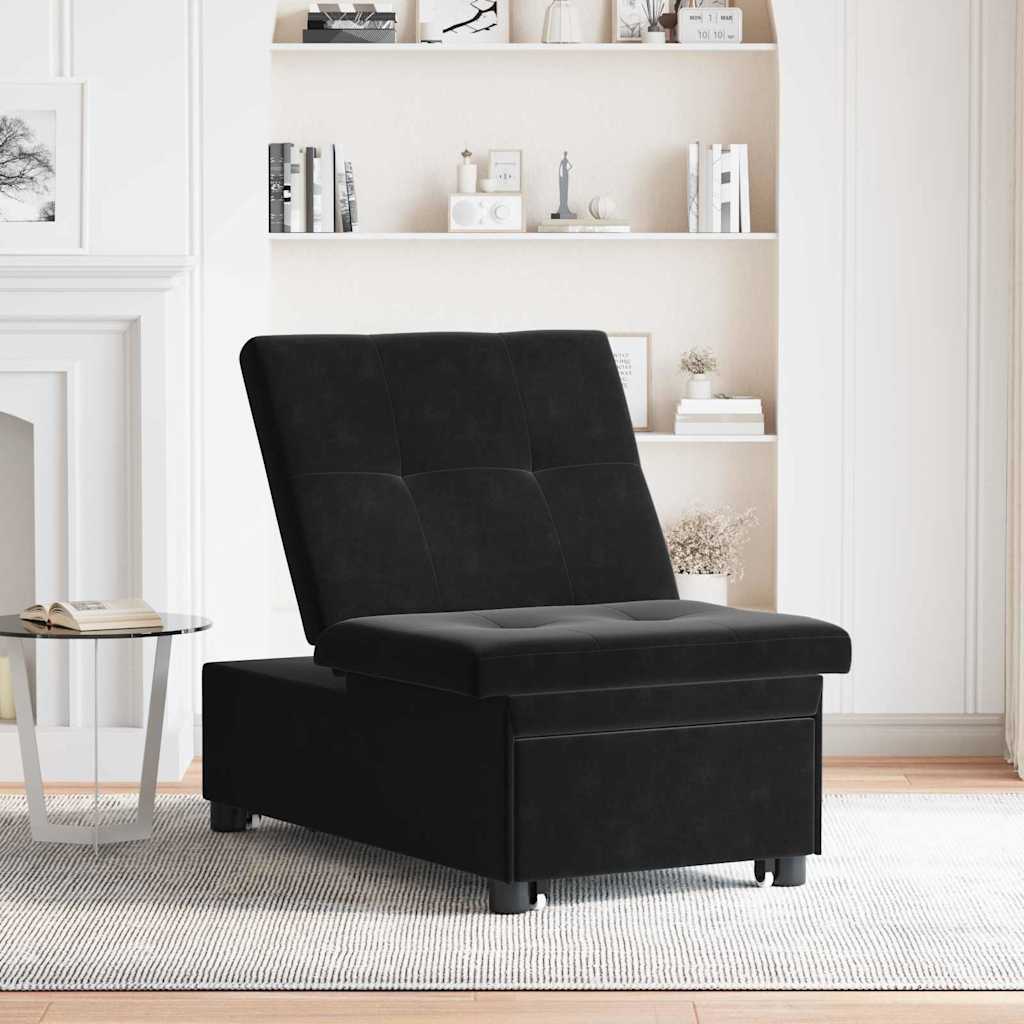 Canapé-lit Noir 67 x 194 x 38 cm Velours - XIOS